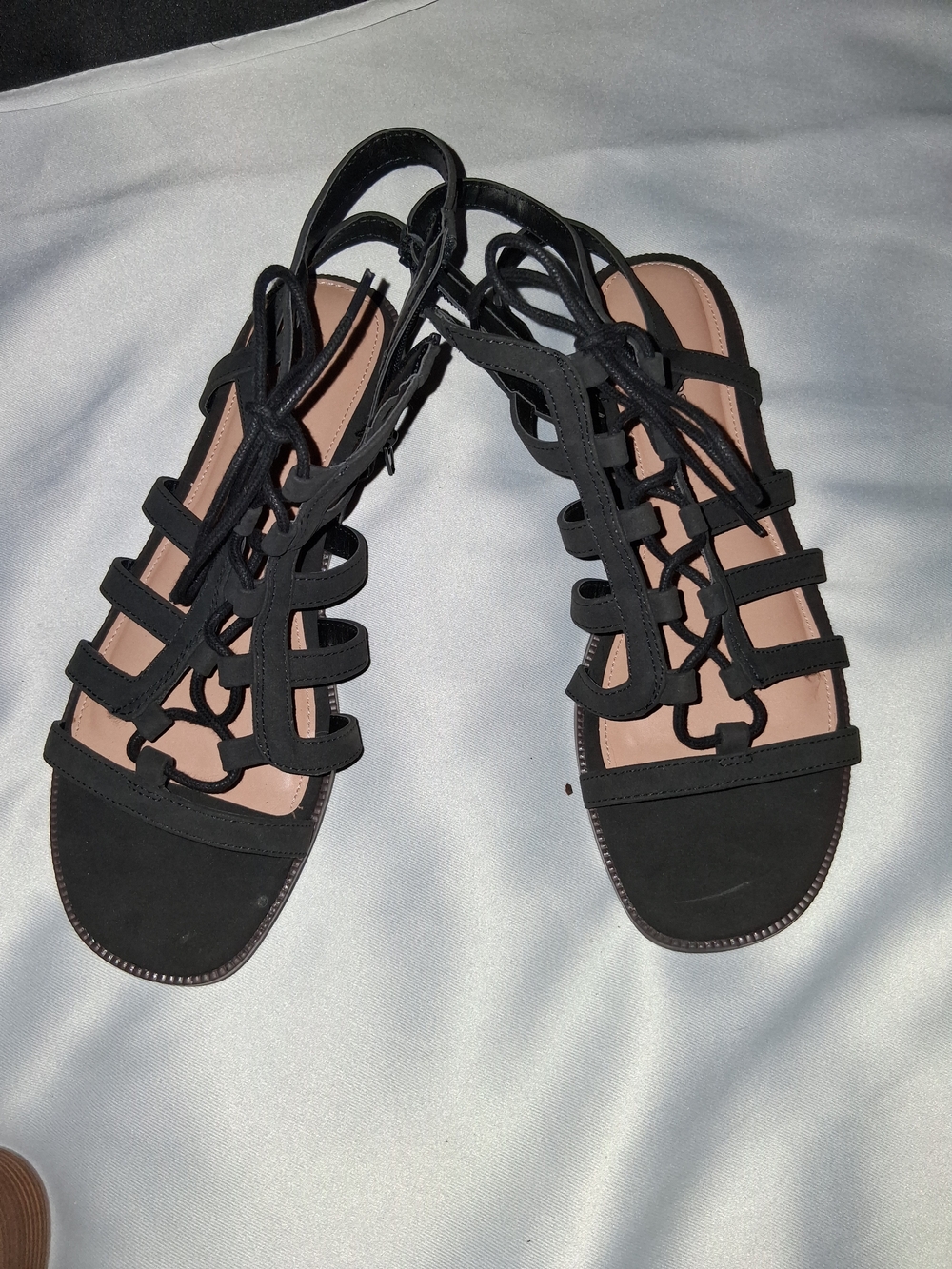Black Strappy Lace-Up Women’s Sandals